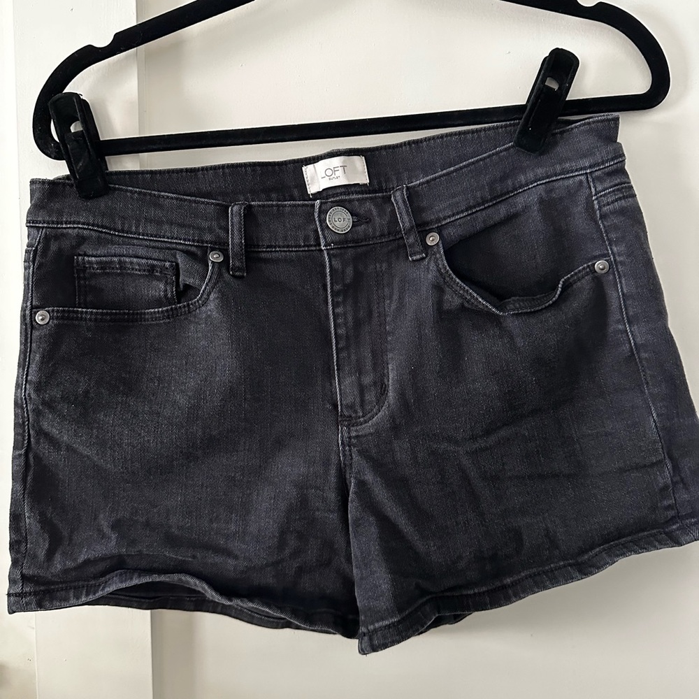 Loft outlet black denim shorts